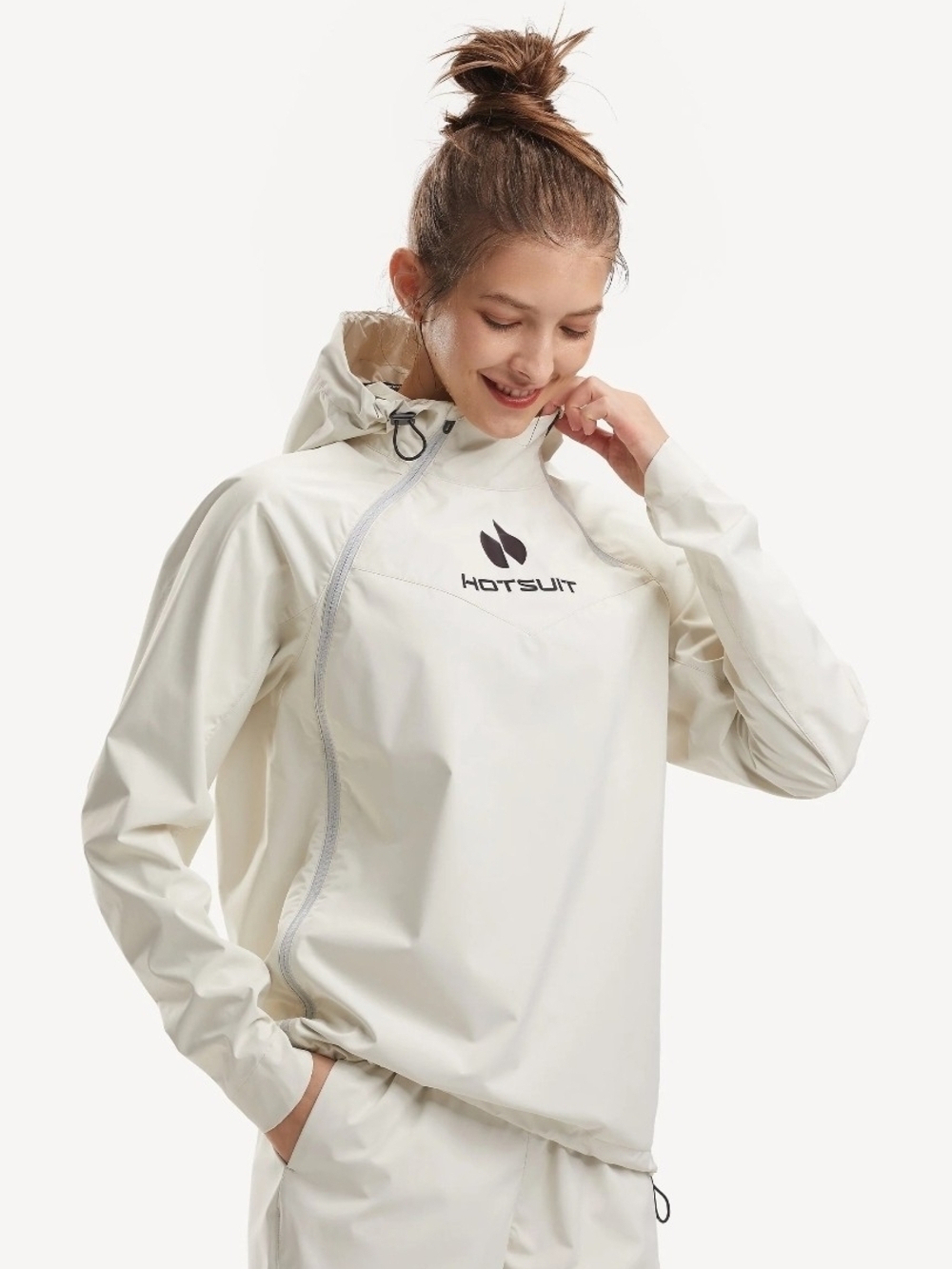 Women's Cream Hooded Anorak